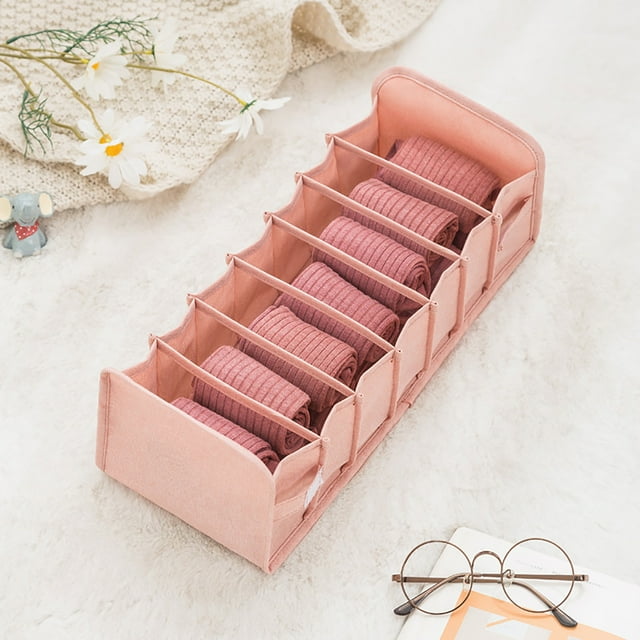 Cqxid Home Textile Storage Under $5 Collapsible Compression Underwear Storage Box Bra Panties Socks Storage Box