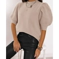 thumbnail image 4 of Sherrylily Spring Women Puff Short Sleeve Sweater Tops Crew Neck Casual Blouses, 4 of 5