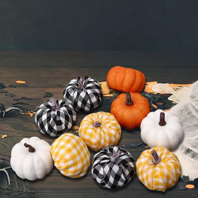 10Pcs Foam Pumpkin Simulation Pumpkin for Outdoor Home Kitchen Halloween Wedding Colco Calabaza de simulación