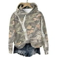 thumbnail image 4 of Ounisa Camo Hoodie Womens Maple Leaf Fleece Hooded Sweatshirt Oversized Camouflage Hoodies For Women Trendy, 4 of 8