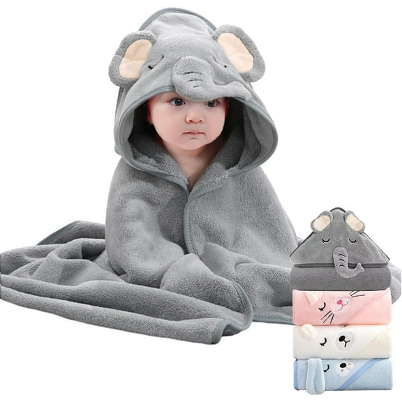 Baby Hooded Towel, 4-Packs Baby Essentials Baby Towels for Boys Girls,31.5x31.5 inch Soft Ultra Absorbent Hooded Towel Set for Babies, Toddler, Infant Gifts