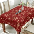 thumbnail image 4 of SKYSONIC Christmas Snowflake Tablecloth Waterproof Washable Polyester Square Table Cover Durable Tablecloth for Kitchen Dining Table Party Decor (54 X 72 Inch), 4 of 7