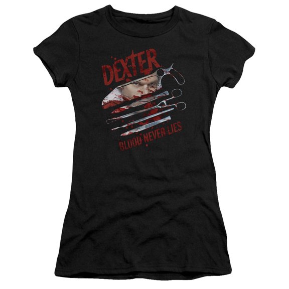 Dexter Blood Never Lies Junior Women's T-Shirt Sheer Black
