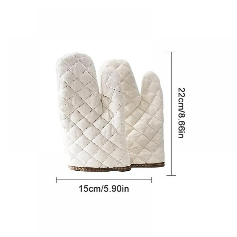 1 Pair Short Oven Mitts, Heat Resistant Kitchen Mini Oven Mitts, Non-Slip Grip Surfaces and Hanging Loop Gloves, Baking Grilling Barbecue Microwave