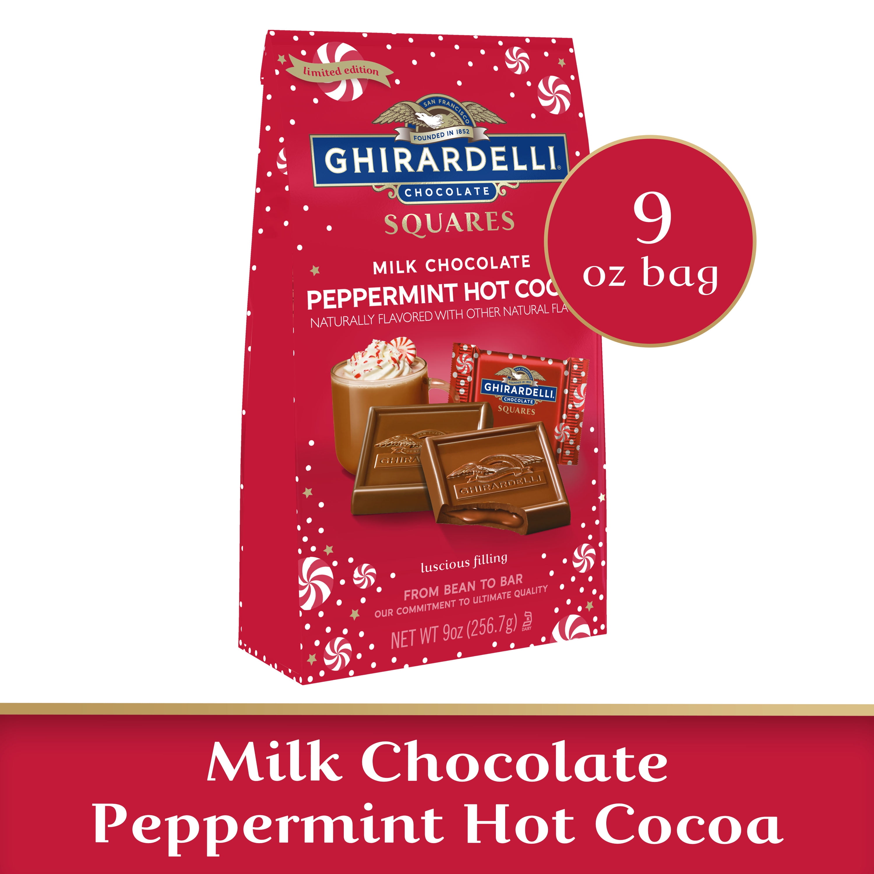 GHIRARDELLI Milk Chocolate Peppermint Hot Cocoa SQUARES 9 Oz Bag ghirardelli-milk-chocolate-peppermint-hot-cocoa-squares-9-oz-bag