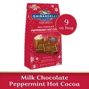GHIRARDELLI Milk Chocolate Peppermint Hot Cocoa Squares, 9 oz Bag