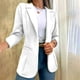 thumbnail image 2 of Gibobby Blazer de mujer elegante Chaquetas blazer para mujer de negocios casual de moda color sólido manga larga estilo solapa chamarra pequeña(Blanco,G), 2 of 5