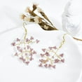 thumbnail image 3 of Sparkling Berry Clusters of Purple Crystal on Brass Wire Dangle Earrings, 3 of 5