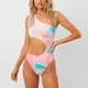 thumbnail image 3 of Traje de baño para mujer, un solo hombro, correas dobles, cintura hueca, Color puro, estampado Floral, bragas asimétricas, trajes de baño de una pieza, Rosa L, 3 of 6