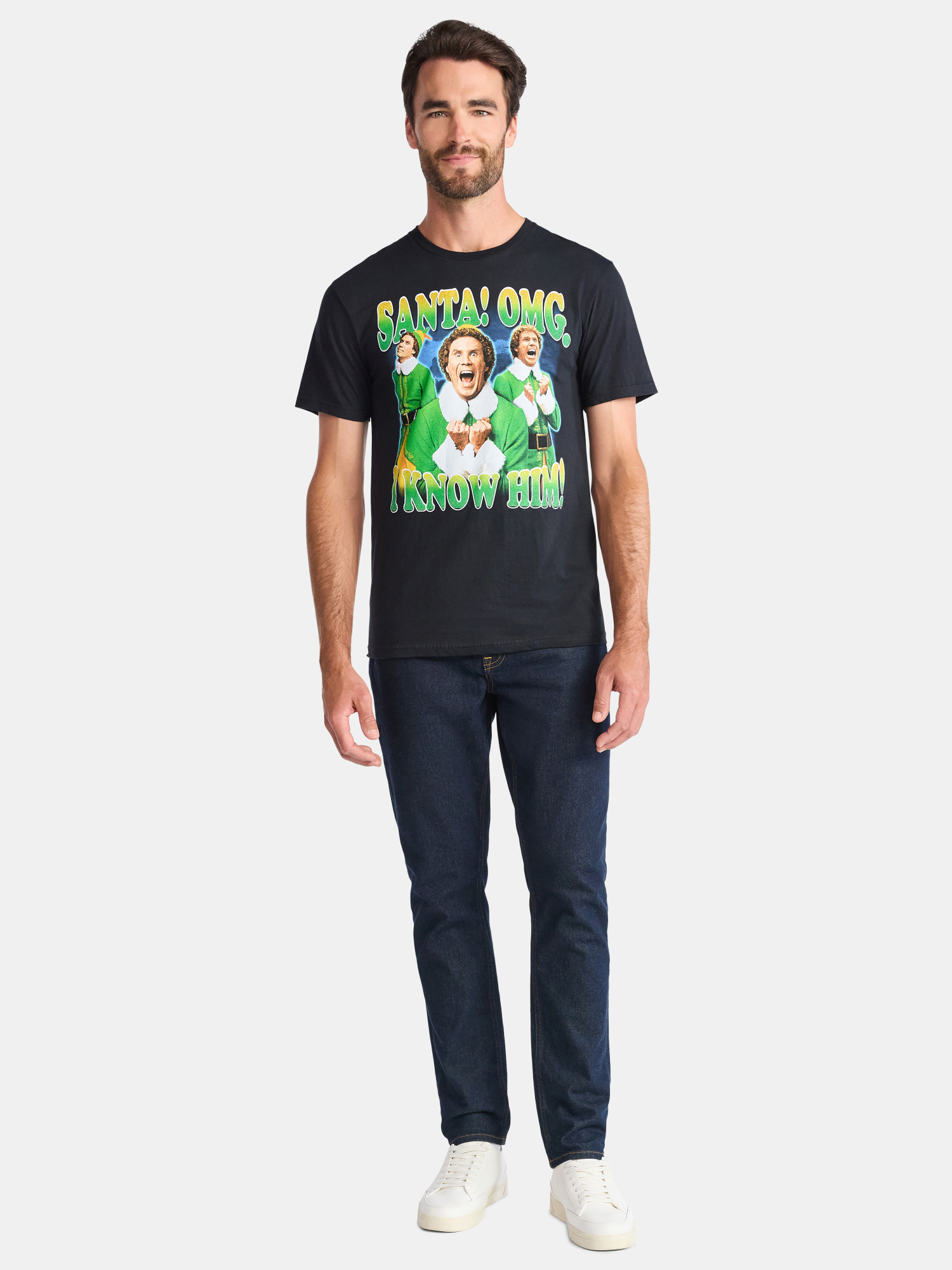 Elf I Know Him Men's and Big Men's Holiday Graphic Tee, Sizes S-3XL