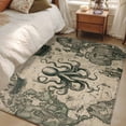 thumbnail image 4 of Medieval Octopus Area Rug 4x6 FT, Non Slip Kids Room Carpet, Vintage Nautical Boat Retro Map Washable Soft Floor Carpet Non-Shedding Throw Rug for Dorm Kitchen Study Room Home Office Bedside, 4 of 9