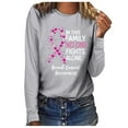 thumbnail image 2 of Lolmot Breast Cancer Awareness Shirt Womens Graphic Tees In This Family No One Fight Alone Tshirt Casual Pink Long Sleeve T Shirt Tops on Clearance, 2 of 4
