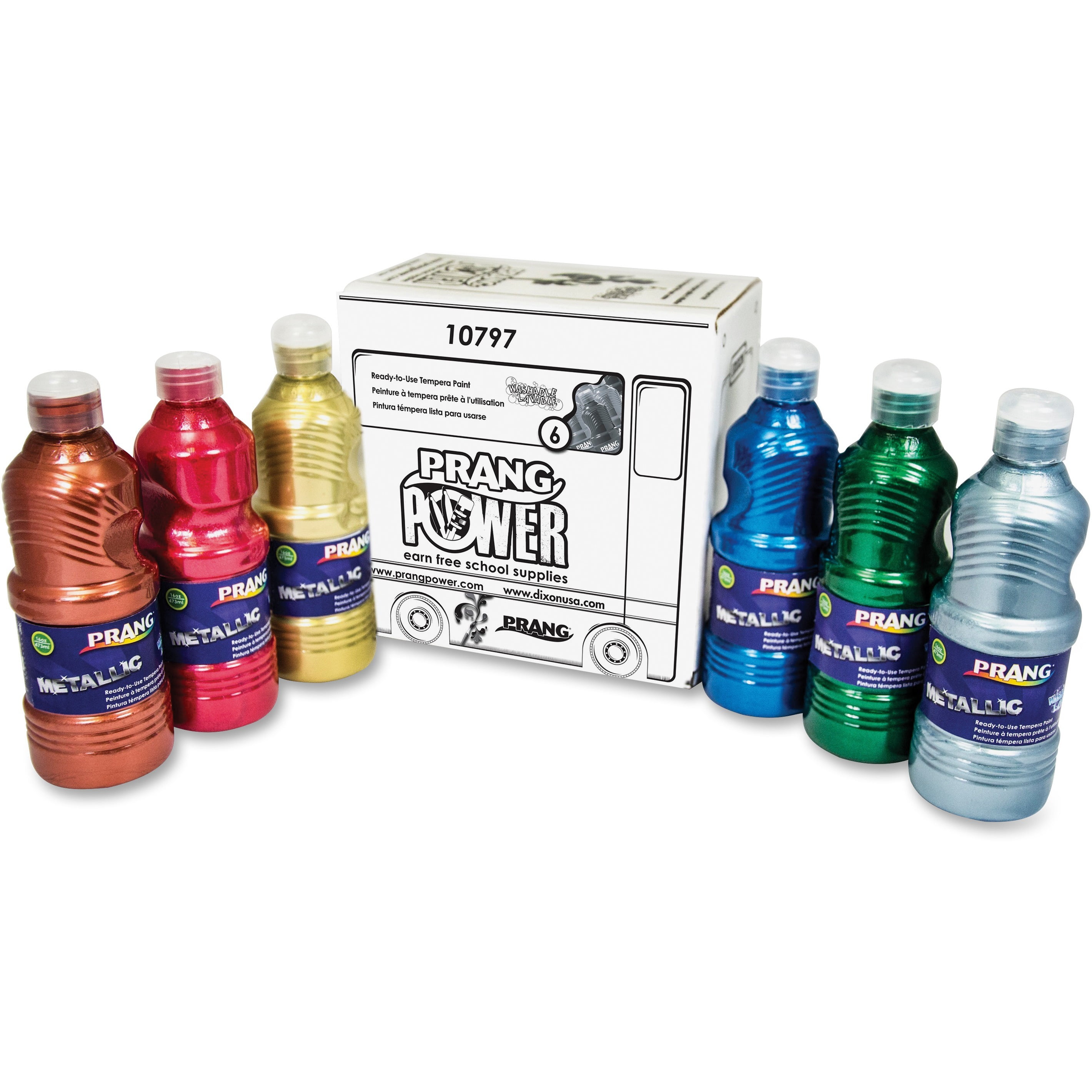 Prang Power Metallic Paint Set, 6 / Set (Quantity)