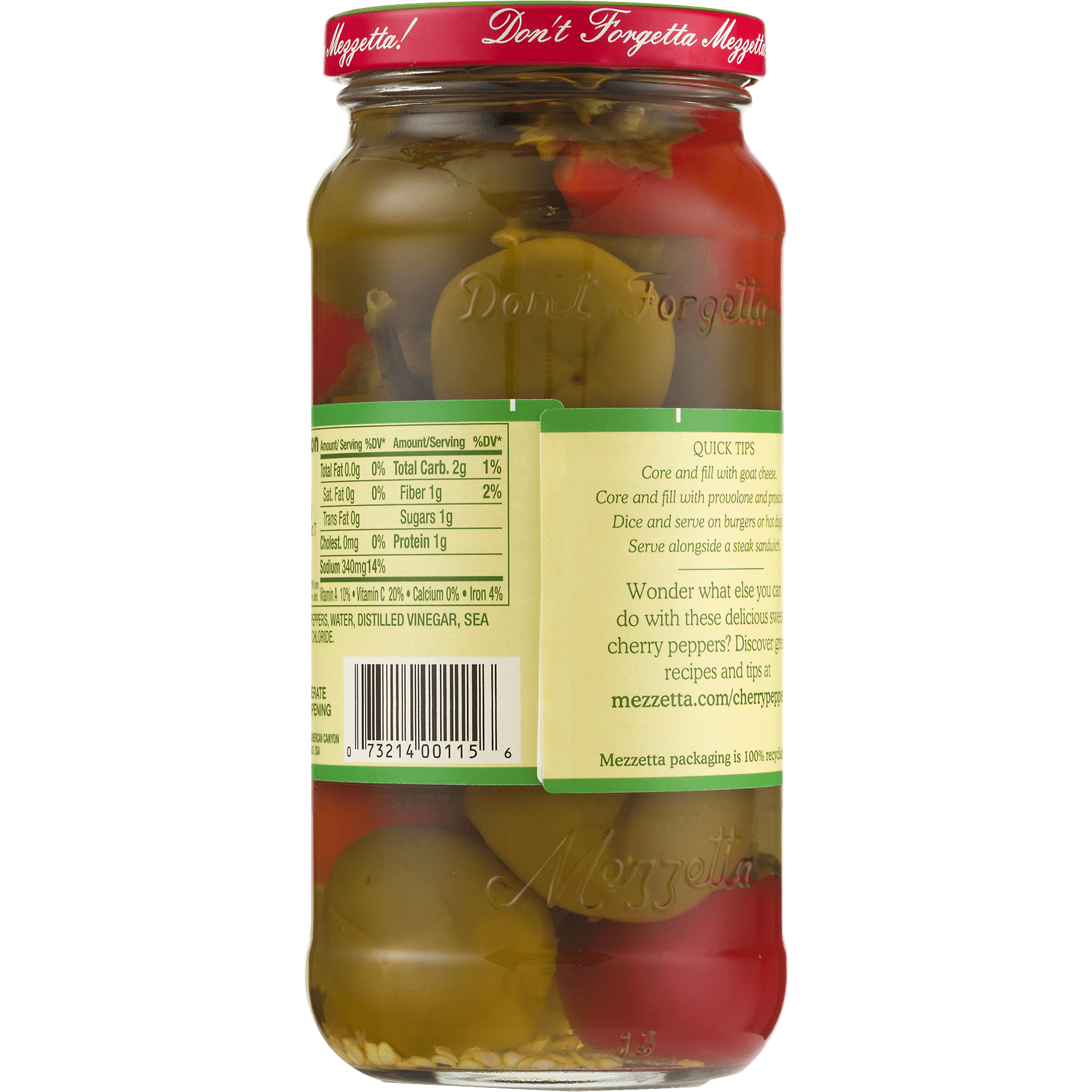 (3 pack) Mezzetta Sweet Cherry Peppers, 16.0 FL OZ