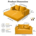 thumbnail image 2 of COOLHUT 63" W Combination Sofa, Sponge Floor Sofa, High Rebound Density Sponge Sofa Couch with Two Big Pillows, Six Forms Floor Sofa Couch Three Seats Sofa Bed for Living Room, Bedroom, Ginger, 2 of 12