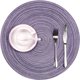 thumbnail image 2 of Nvzi Juego de 6 manteles individuales redondos de tela para mesa de boda (morado claro, 6), 2 of 5