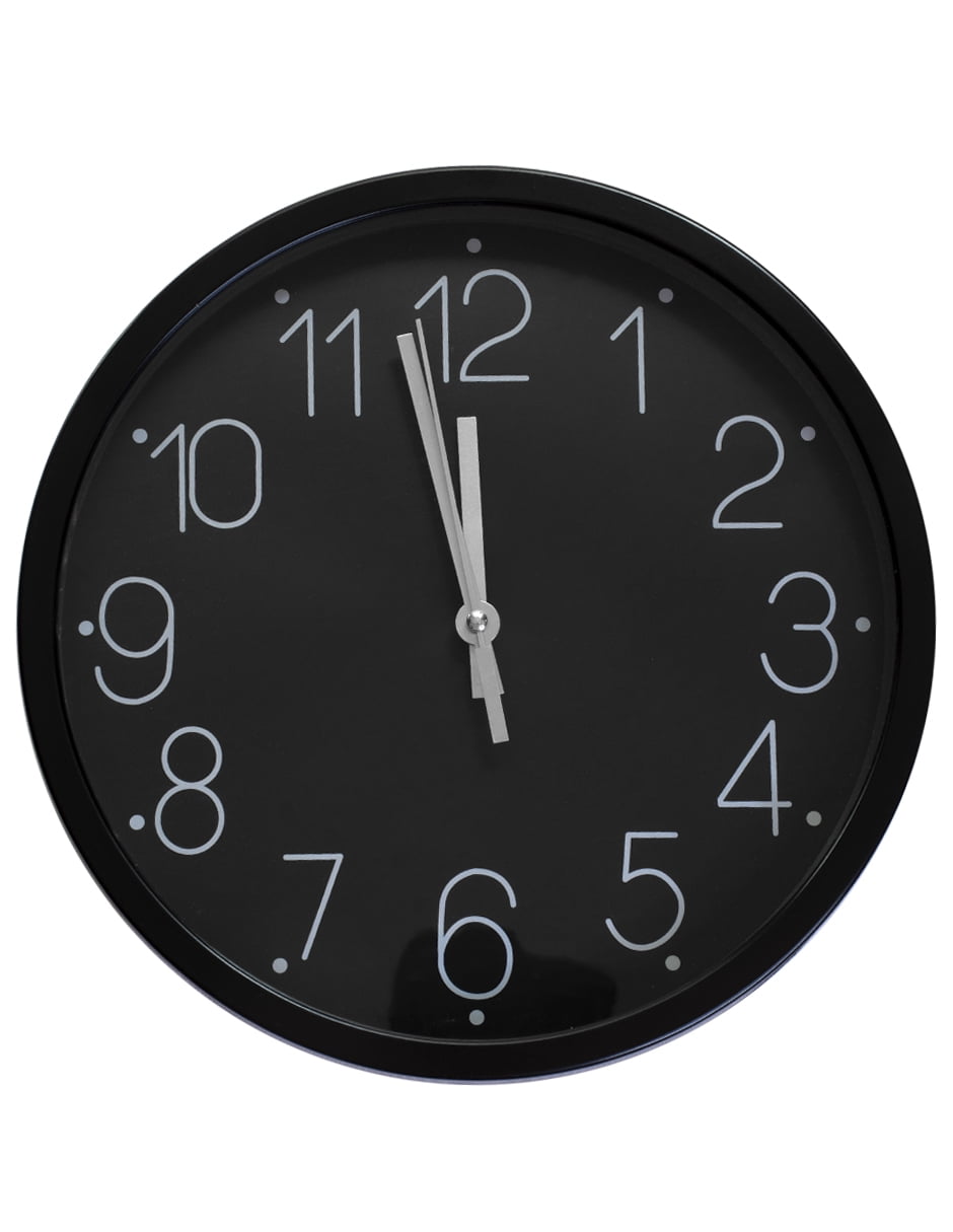 Reloj de Pared Extra grande Negro con numeros Plata 40 cm x 5 cm QZ RLNENE Bodega Aurrera en linea