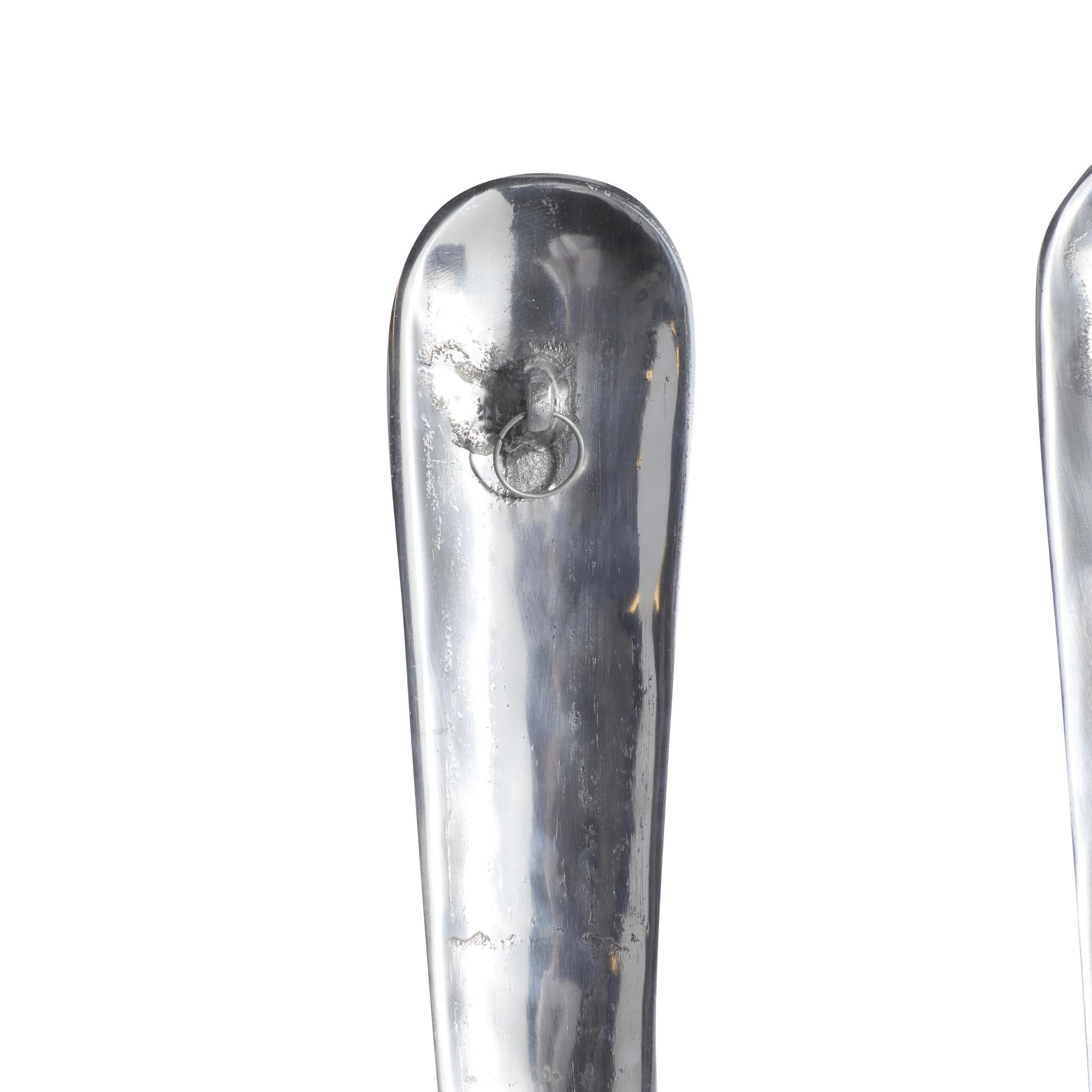 DecMode Silver Aluminum Metal Hammered Knife, Spoon and Fork Utensils Wall Decor (3 Count)