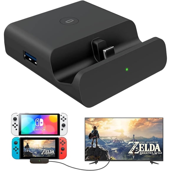 TV Dock for Nintendo Switch, 4K HDMI Adapter, Docking Station for Switch OLED, Portable Charging Base