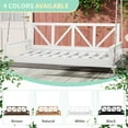 thumbnail image 6 of Wood Twin Size Patio Swing Bed, Modern Porch Swing Hanging Daybed with 16.4ft Hemp Ropes, Comfortable Porch Swing Bed for Relaxing on Patio, Porch, Backyard and Garden Spaces, White, 6 of 8