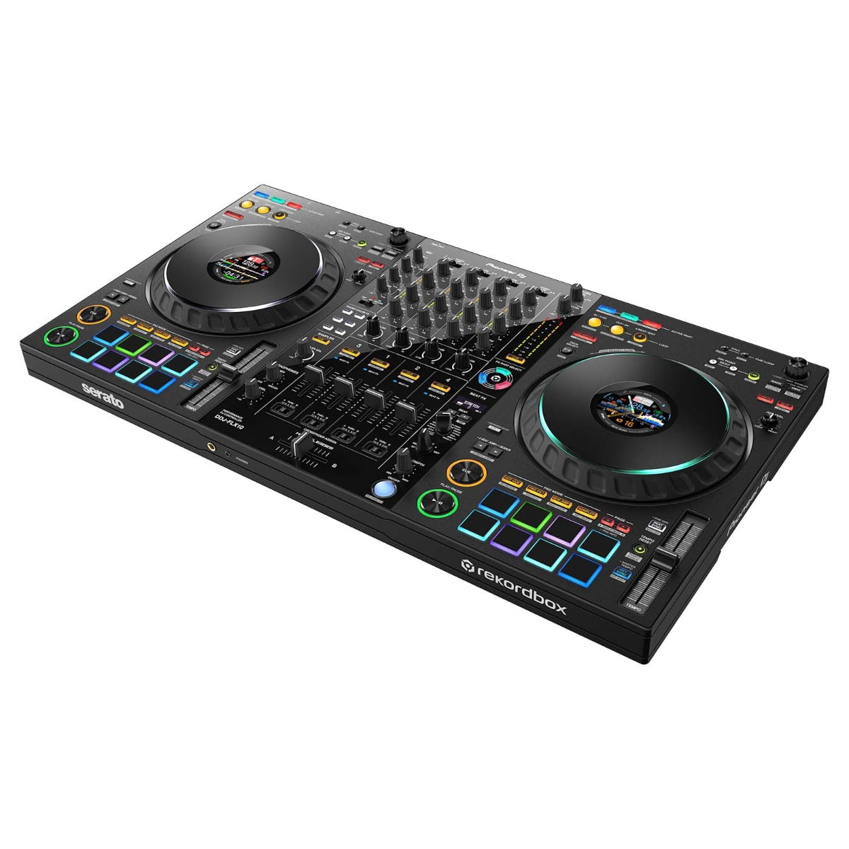 Pioneer DJ DDJ-FLX10 4-Channel DJ Controller with Cover & Headphones Package