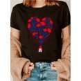 thumbnail image 1 of Camiseta deportiva informal para mujer con estampado de San Valentín, manga corta y cuello redondo, para adultos, hombres, mujeres, adolescentes y jóvenes., 1 of 8