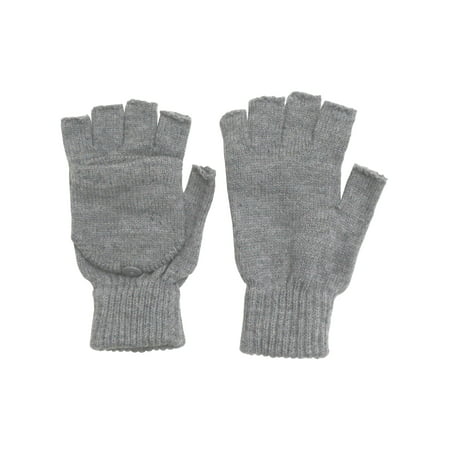 Unisex Ski Snow Skate Convertible Fingerless Fold-Over Half Gloves/Mittens,