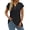 Black, variant on V-Neck T-shirts for Women Petal Sleeve Tunic Tops Summer Casual Womens Shirts