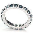 thumbnail image 3 of Pompeii 2ct Prong Blue Diamond Eternity Ring 14K White Gold (blue,I1), 3 of 3