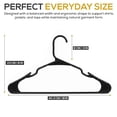 thumbnail image 5 of Techzoo 30 Pack Premium Black Plastic Hangers - Non Slip Plastic Clothes Hangers, Ultra Thin Hangers for Closet, Heavy Duty Coat Hanger Space Saving, Ideal for Suits, Shirts, Pants, 5 of 8