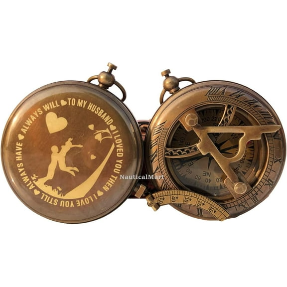 Personalized Compass, Gift for Husband, Son, to My Man, to My Fiancé, Dad, Boyfriend, for Customized Working Compass (to My Husband)