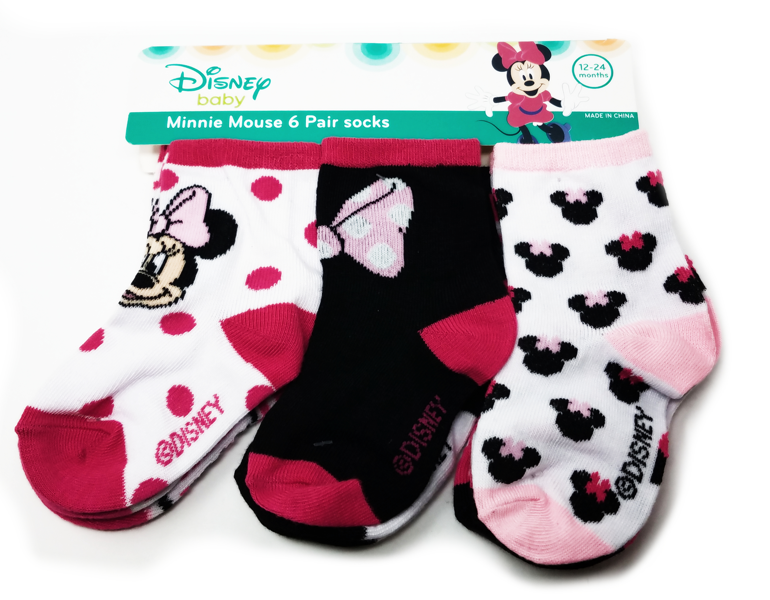 Disney Disney Baby Minnie Mouse 6 Pair Girl's Sock (1224 months