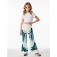 thumbnail image 2 of Girls Premium Casual Flare Leggings Elastic-Waist Bell Bottoms Bell-Bottoms Trousers for Young Girls Age 5-13, 2 of 6