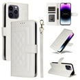 thumbnail image 2 of JTCASES Compatible with iPhone 14 Pro Max 6.7 inch Case Wallet Flip Folio Case [Kickstand] with RFID Blocking Card Holders [Shockproof] and Wrist Strap Phone Cover for Men Women Girls, White, 2 of 9