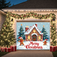 thumbnail image 4 of Gingerbread House Christmas Banner Festive Snow Design Holiday Decor for Christmas Celebration Winter Party Indoor Decoration, 4 of 9