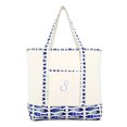 thumbnail image 2 of DALIX Women's Personalized Shopping Tote Bag Monogram Blue Antique Fish Ballent Zippered Letter S, 2 of 8