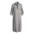 thumbnail image 4 of Elara Dresses For Women Elegant And Classic Long Dress Striped Off-shoulder Maxi Dress, 4 of 4