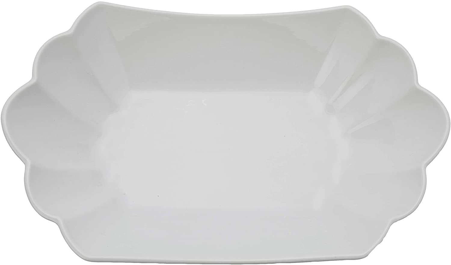 Le Regalo Scalloped Serving Bowl, Oven Safe, Freezer Safe, Dishwasher