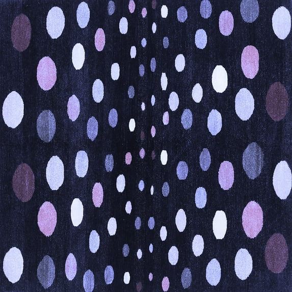 Ahgly Company Indoor Square Abstract Blue Contemporary Area Rugs, 8' Square