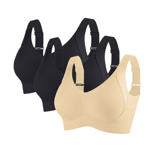 Brasieres de Mujer conjunto de 3 Piezas de Correas de Hombro Cómodas y Transparentes, sin Cordones, sin Espalda y sin Esponja, con Correas de Hombro convertibles. Mediana
