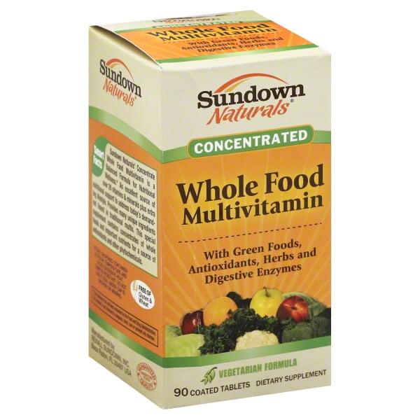 Sundown Naturals Concentrated Whole Food Multivitamin Dietary Supplement Coated Tablets 90