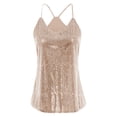 thumbnail image 3 of JIAYUE Women's Tank Tops Sequin Sleeveless Solid Color V Neck Shiny Glitter For Party Club Evening Wear Classic Female Camisole, 3 of 3