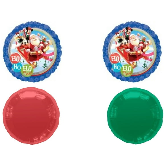 Santa and Mickey Crew Christmas Party Balloons Decorations Sleigh Minnie Donald Sleigh Ride