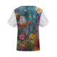 thumbnail image 4 of Tops de Manga Corta Cuello en V para las Mujeres Plegar Impreso Botón Abajo Blusa de Verano Casual, Tops de Verano de las Mujeres Cuello en V con Mangas Cortas, 4 of 5