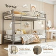 thumbnail image 6 of Metal Bunk Bed Twin Over Twin, Bunkbeds Frame with Safety Guard Rails, Steel Bed for School, Bedroom Space-Saving, Gray, 6 of 8