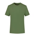 thumbnail image 3 of Eryao Mens Athletic Fit Stretch Shirts Short Sleeve Crew Neck Tops Casual Solid Color Classic Workout Pullover,Army Green,L, 3 of 7