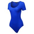 thumbnail image 2 of A2Y Women's Lightweight Crew Neck Rayon Short Sleeve Bodysuit Royal Blue M, 2 of 6