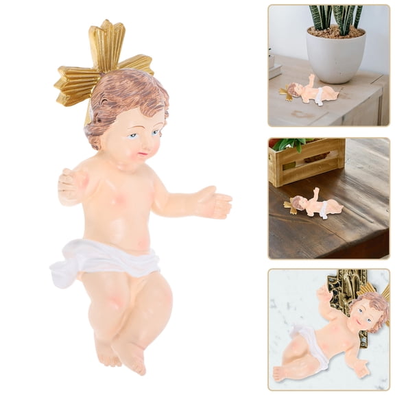 LOLIPPYY Baby Jesus Statue Resin Ornament Nativity Scene For Celebrations 1Pack