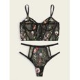 thumbnail image 3 of Intimates Ladies Temptation See-through Underwear Floral Embroidery Mesh Underwear, 3 of 7