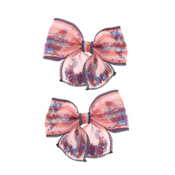 Way to Celebrate Americana Patriotic Striped Confetti Hair Bow Set